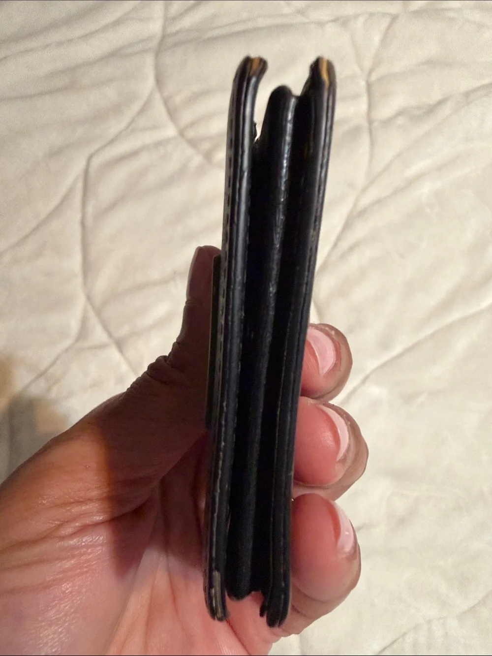 Burberry Black Leather Chain Card Holder Wallet